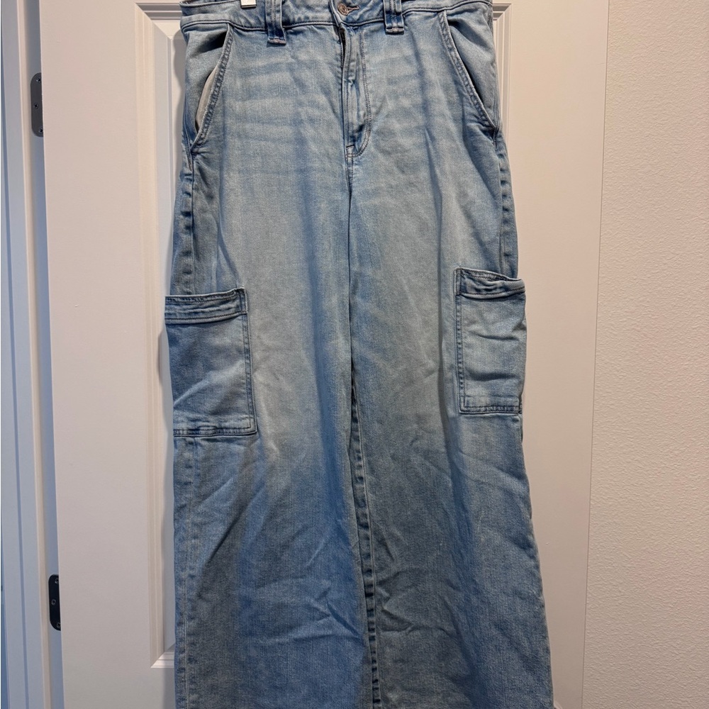 American Eagle Outfitters Light Blue Wide Leg Jeans